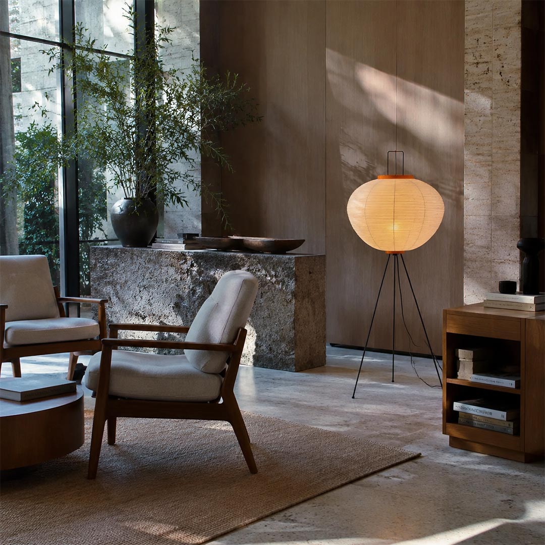 Akari 10A Washi Paper Tripod Floor Lamp