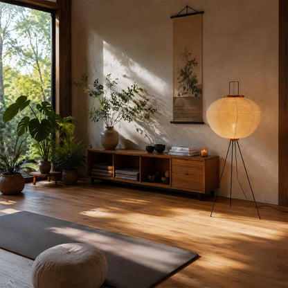 Akari 10A Washi Paper Tripod Floor Lamp