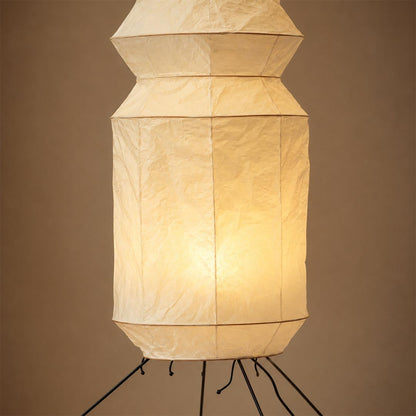 Akari UF3-L6 Slim Crinkled Washi Paper Tall Floor Lamp