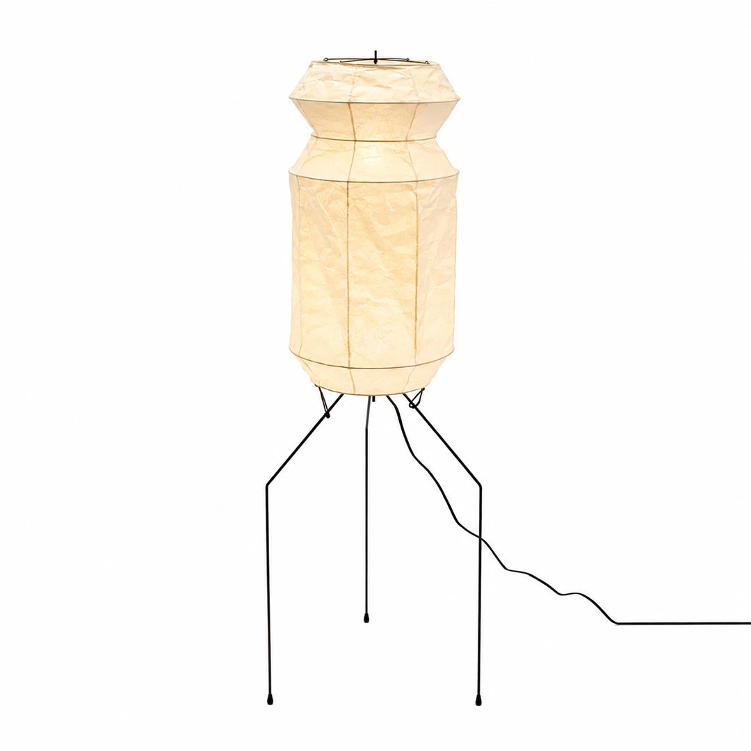 Akari UF3-L6 Slim Crinkled Washi Paper Tall Floor Lamp