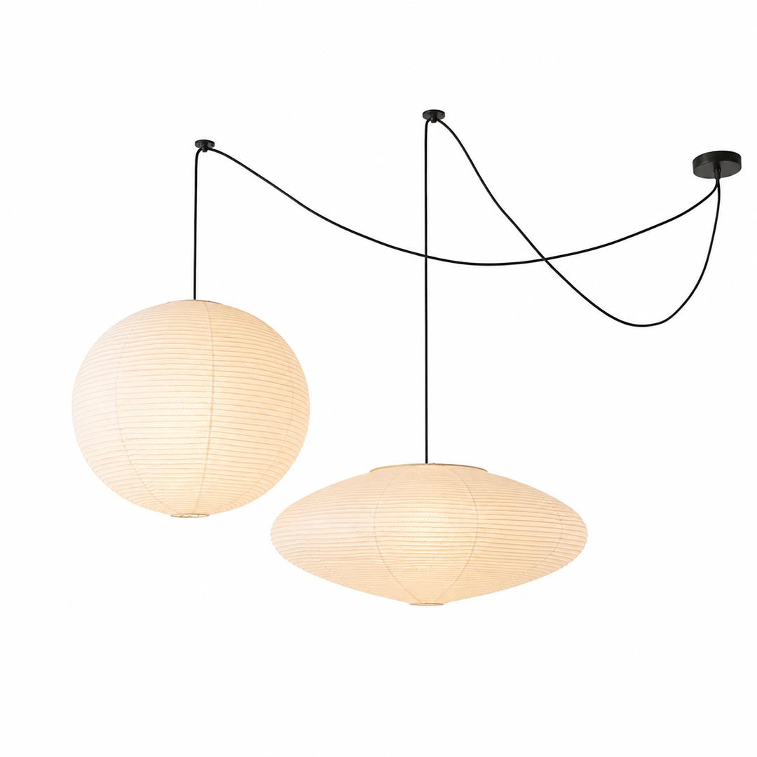 Washi Paper Whimsy Dual Pendant Cluster Light