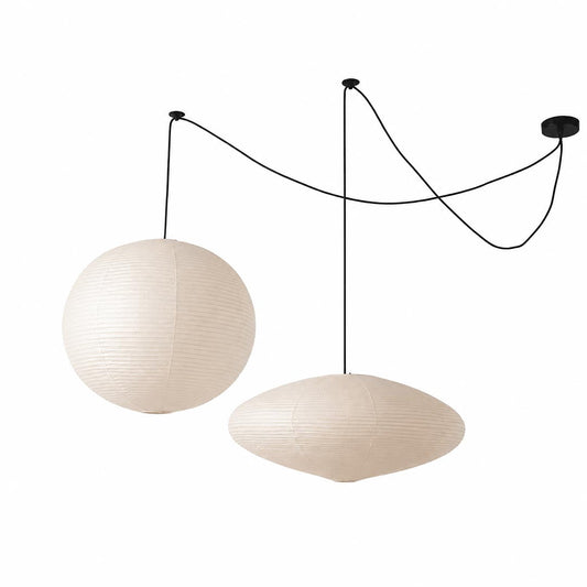 Washi Paper Whimsy Dual Pendant Cluster Light