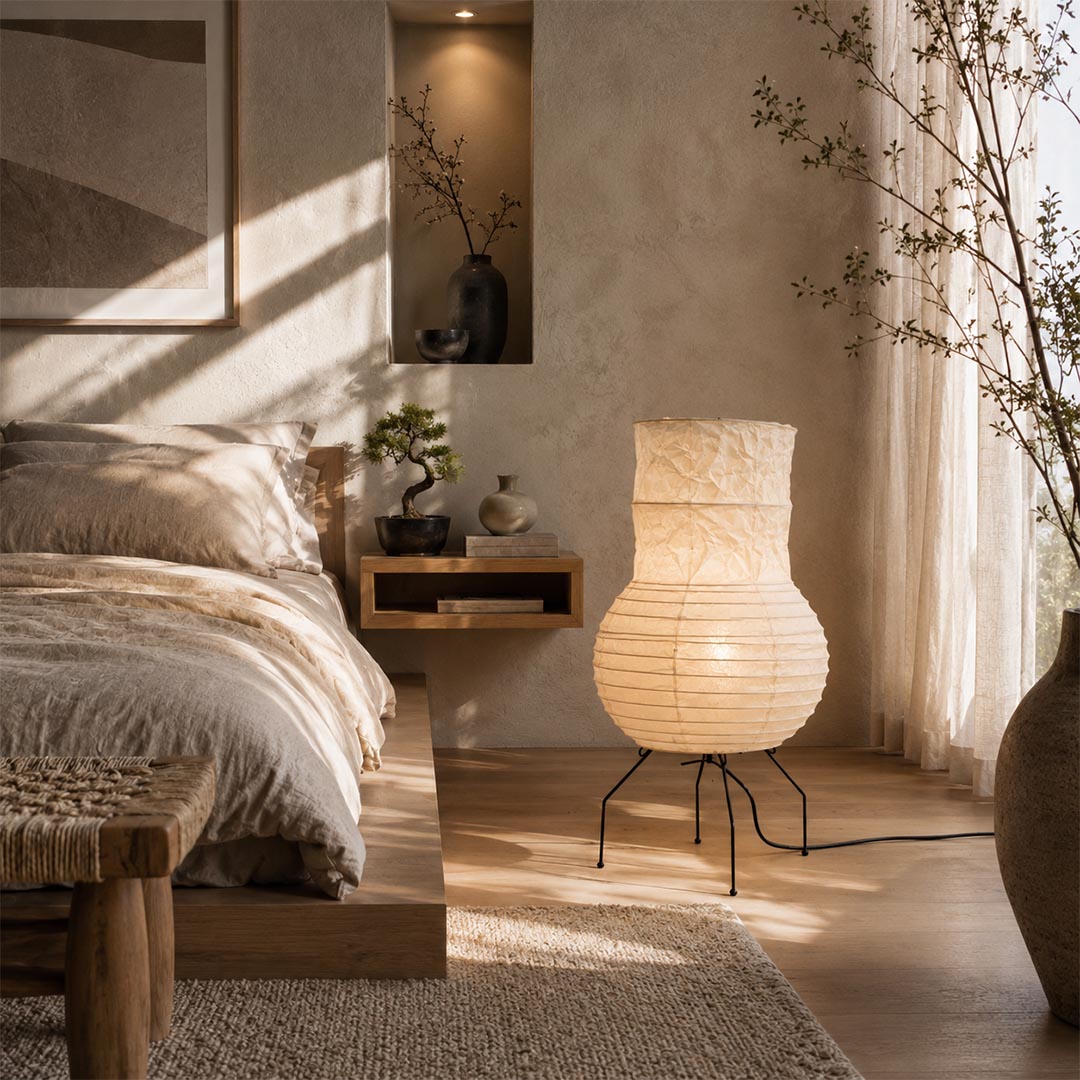 Akari Zara Washi Paper Lantern Table Lamp